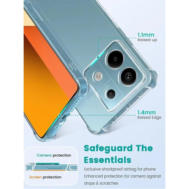 Color: GRAY - Luxury Clear Shockproof Case For Xiaomi Redmi Note 13 12 11 Pro Plus Phone Cover on Redmi Note 10 9 PRO MAX 10S 9S Back Cover