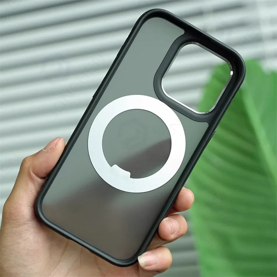 Color: Beige, Material: PC - 360?° Rotation Ring Stand Magnetic Case For iPhone 13 14 15 16 17 Pro Max 16E Matte Military Shockproof Armor Cover For Magsafe