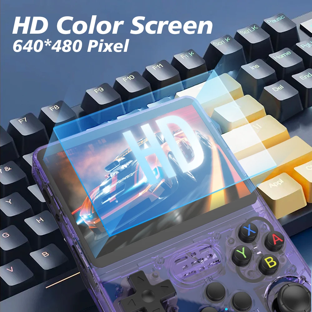 Color: WHITE - R36S Retro Handheld Video Game Console Linux System 3.5 Inch IPS Screen R35s Pro Portable Pocket Video Player 64GB Games