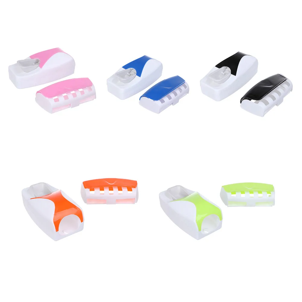 Color: Blue, Ships From: CHINA - Toothbrush Holder Automatic Toothpaste Dispenser Set Dustproof Sticky Suction Wall Mounted Toothpaste Squeezer Bathroom Holder