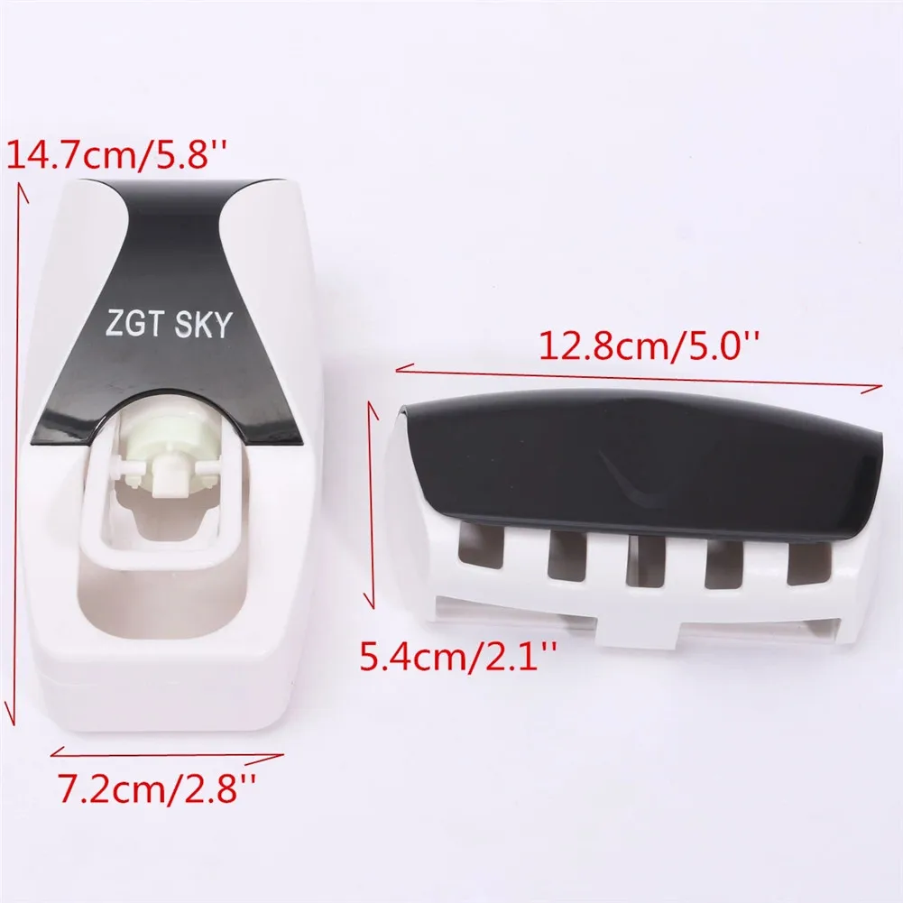 Color: Blue, Ships From: CHINA - Toothbrush Holder Automatic Toothpaste Dispenser Set Dustproof Sticky Suction Wall Mounted Toothpaste Squeezer Bathroom Holder