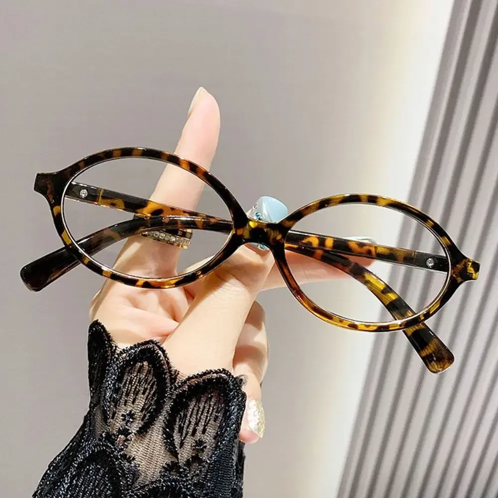 Frame Color: WHITE - Y2K Retro Oval Frame Glasses Women Female Sweet Cool Eyewear Trend Reading Computer Anti Blue Light Eyeglasses