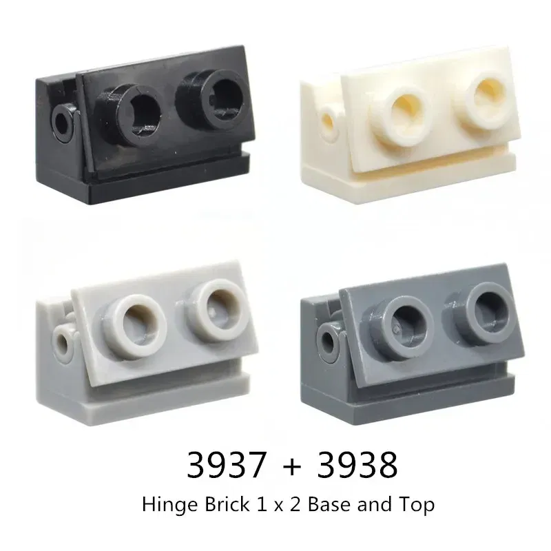 Color: black - 10/20 Pair/Lot Buildings Blocks 2429 2430 3937 3938 Hinge Plate 1 x 4 Swivel 1 x 2 Base and Top Brick Toy For High-Tech MOC Set