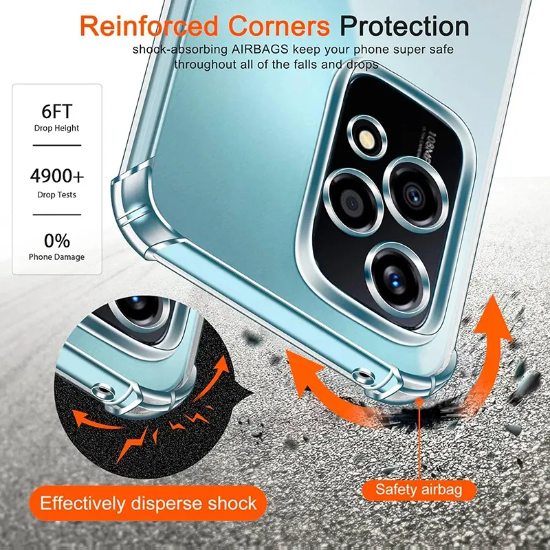Material: Microfiber - Shockproof Silicone Soft Case For Huawei Honor 200 90 70 50 Lite Pro Ultra Thin Cover For Honor200 Lite Clear Slim Fundas