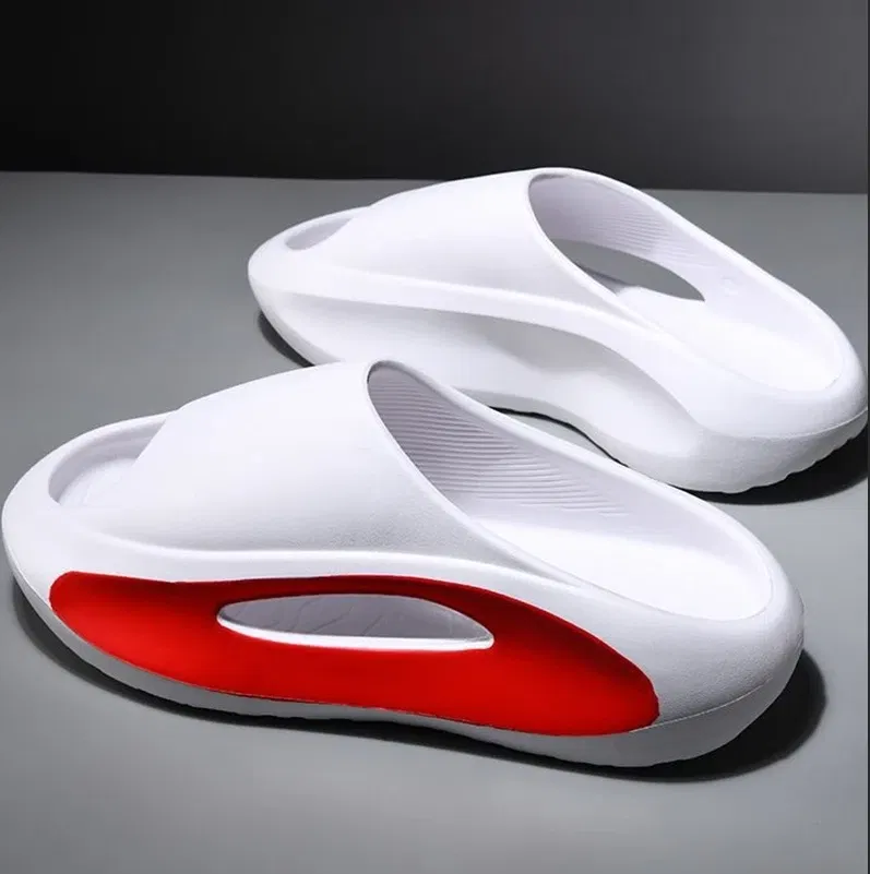 Color: black, Shoe Size: 44-45 - Summer Slippers Men Women EVA Soft Bottom Indoor Home Slides Sandals Light Beach Shoes Male Slippers Flip Flops Big Size 46 47