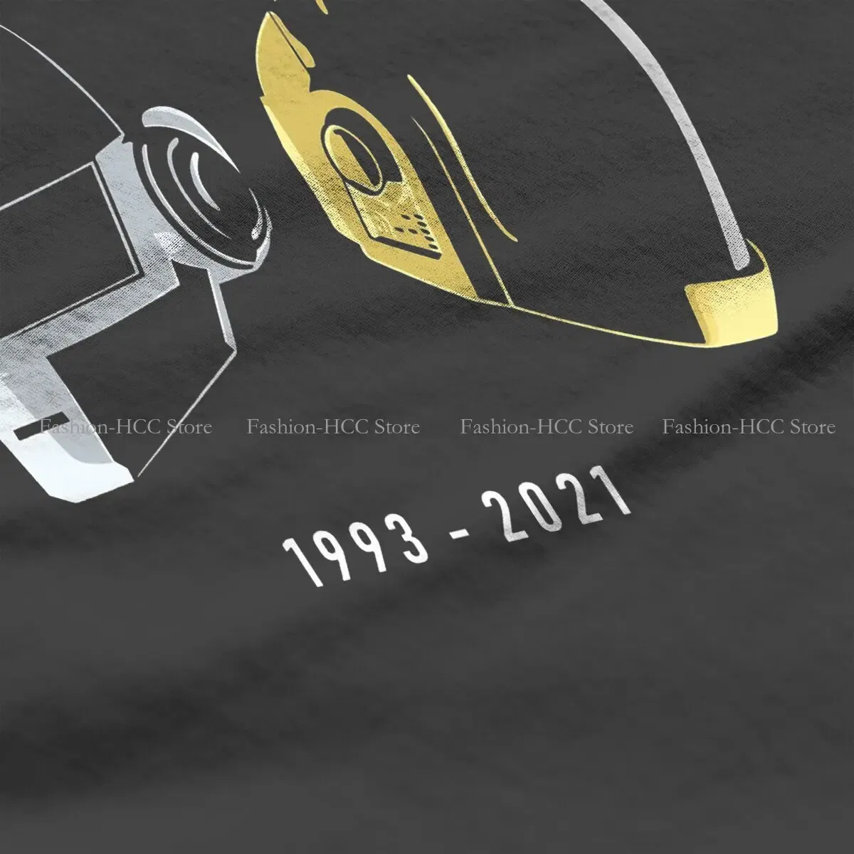 Color: WHITE, Size: S - Daft Punk Electronic Music Band Polyester TShirts Tribute Helmet Art Essential Distinctive Women's T Shirt Hipster Tops