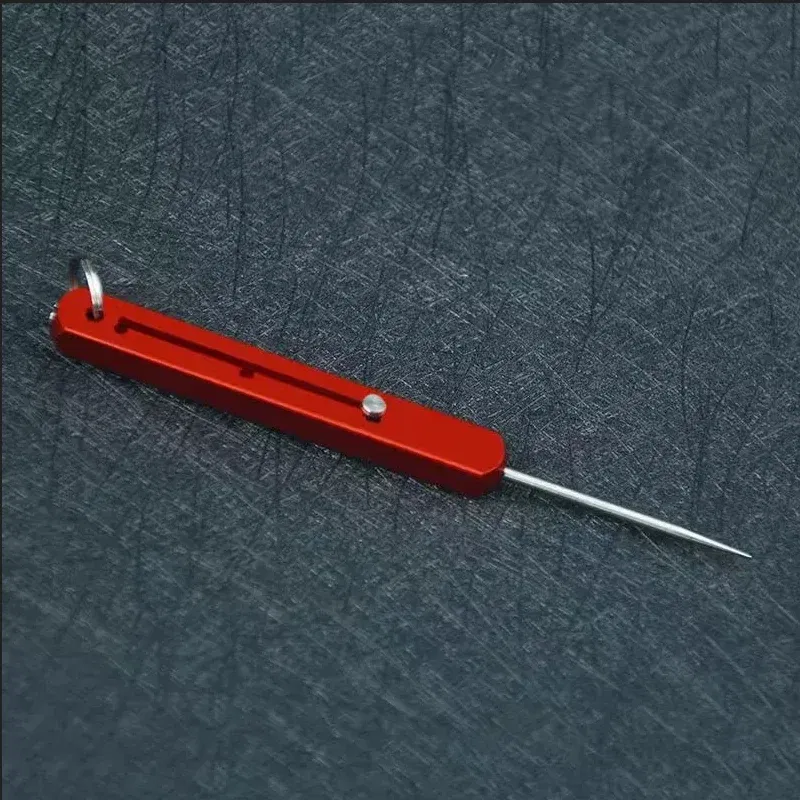 Color: Red - Rectangular Telescopic Integrated Toothpick And Tooth Picking Tool, Multifunctional Single Head Fruit Pick Toothpick