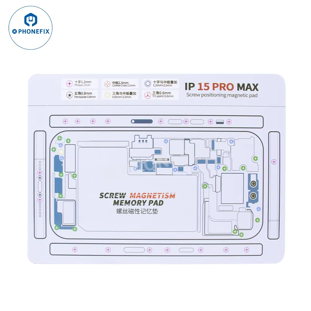 Color: Brown - Soft Magnetic Screw Positioning Keeper Chart for iPhone X-15Pro Max Disassembly Double Sided Screw Setting Opening Guiding Mat