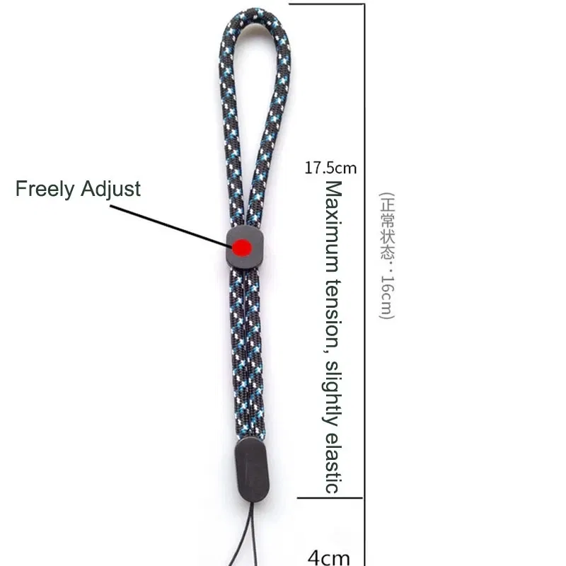 Color: WHITE - Adjustable Hand Wrist Lanyard Strap String for Mobile Phone Keys Keychains USB Flash Drives U Disk Camera Anti-lost Lanyard