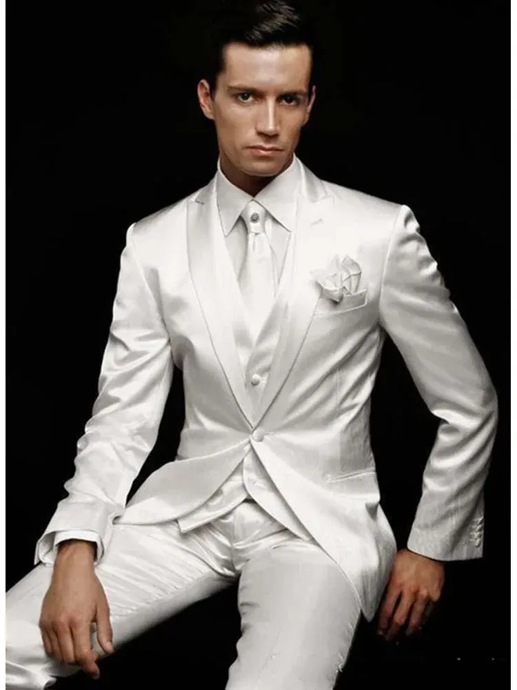 Color: black, Size: M - Men's 3 Piece Suit One Button Tailored Fit Wedding Jacket Tux Vest & Trousers