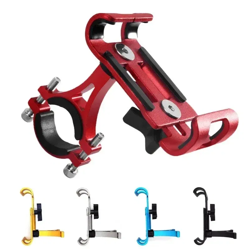 Color: WHITE - 360 Rotate Metal Motorcycle Bicycle Phone Holder Aluminum Alloy Anti-slip Bracket Support GPS Clip Bike Phone Stand for iPhone