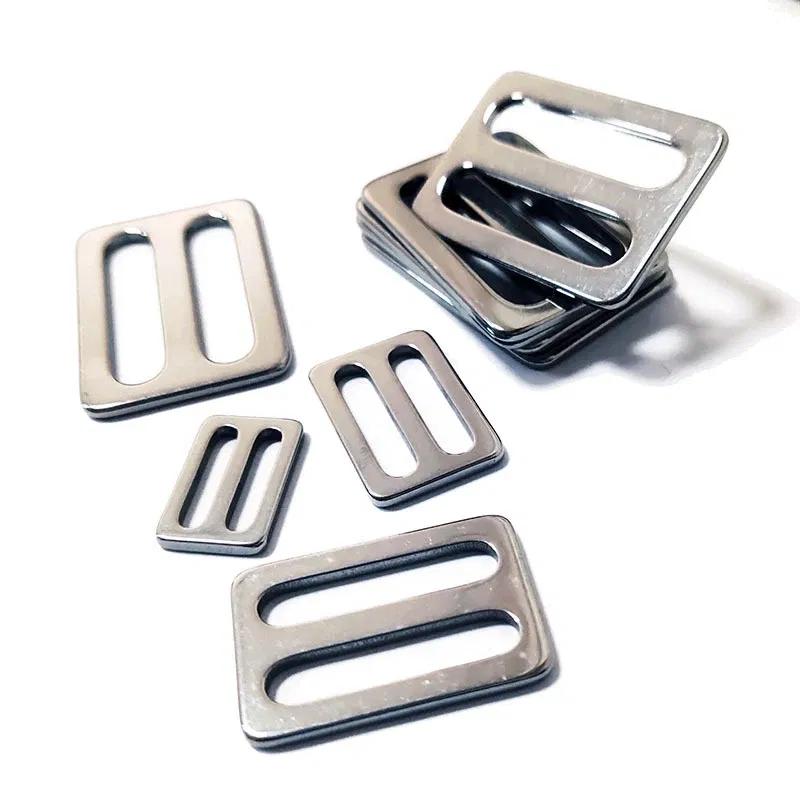 Size: 7# - Stainless Steel Tri-Glide Strap Adjuster Full Slider Square Buclke for Leather Craft Bag Shoulder Strap Belt Webbing