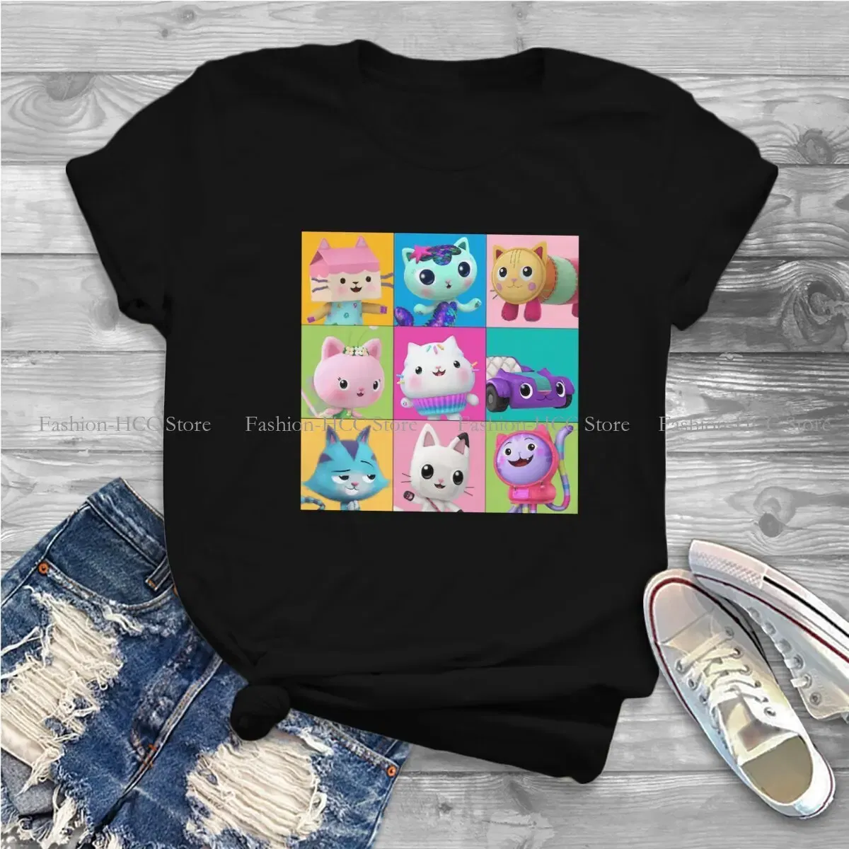 Color: WHITE, Size: S - Essential Style Polyester TShirt Gabby's Dollhouse Gabby Cartoon Comfortable Hip Hop Gift Idea T Shirt Stuff