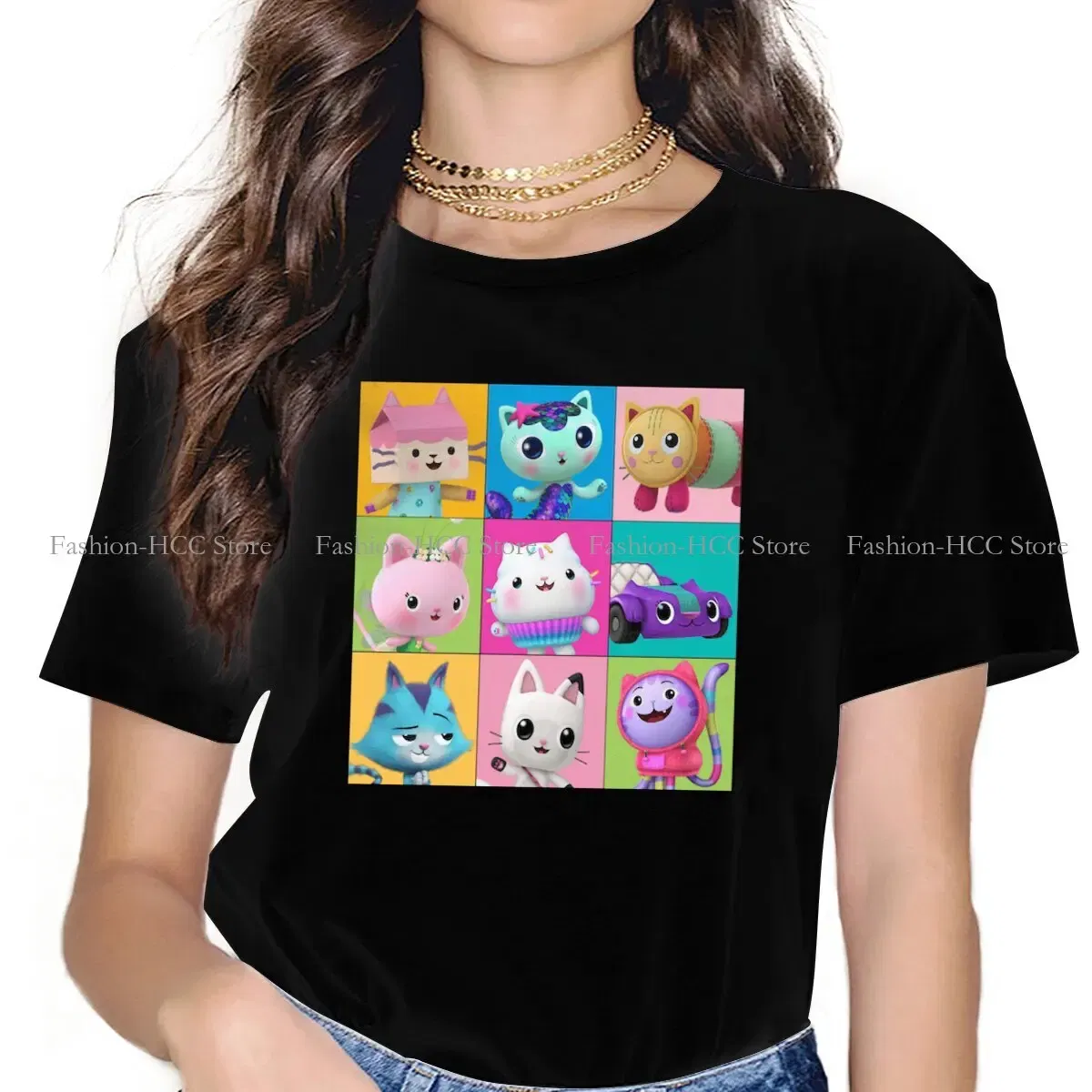 Color: WHITE, Size: S - Essential Style Polyester TShirt Gabby's Dollhouse Gabby Cartoon Comfortable Hip Hop Gift Idea T Shirt Stuff