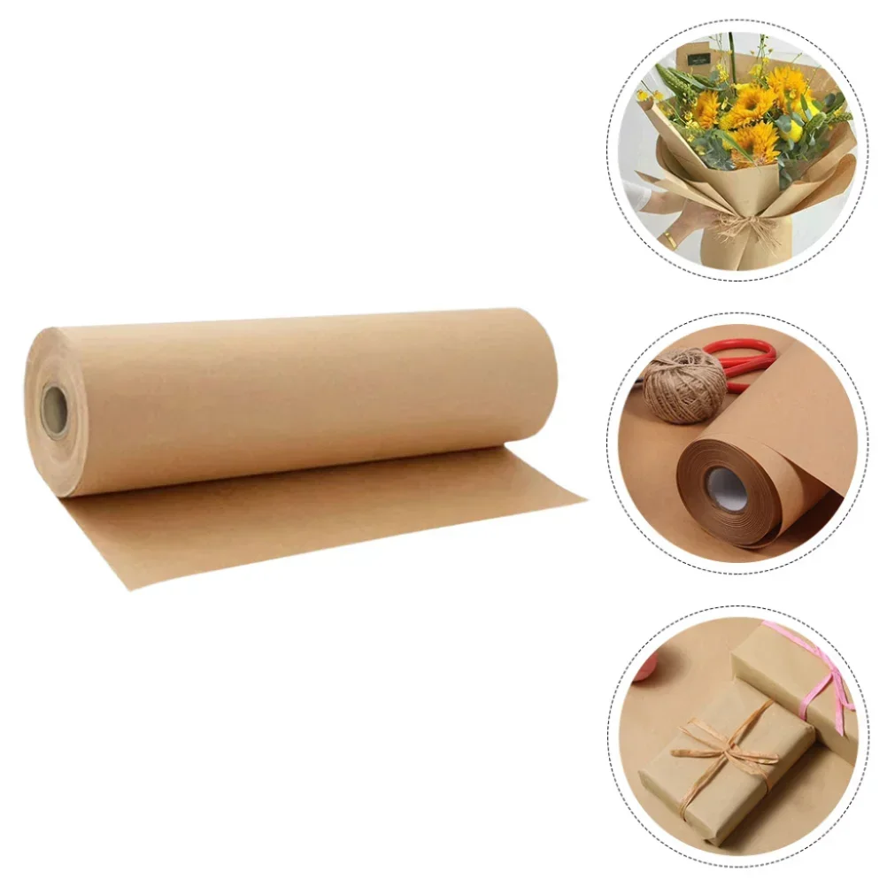 Color: Pink - Brown kraft Paper Rolls, Gift Wrapping, Wrapping Paper, Shipping, Bulletin Boards, Crafts, DIY Making