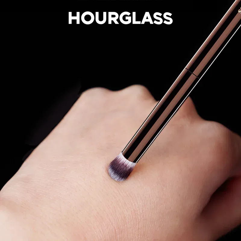 Handle Color: Light Grey - Hourglass Makeup Brushes Powder Foundation Concealer Blusher Bronzer Eye Shadow Eyebrow Eyeliner Sculpting Brush