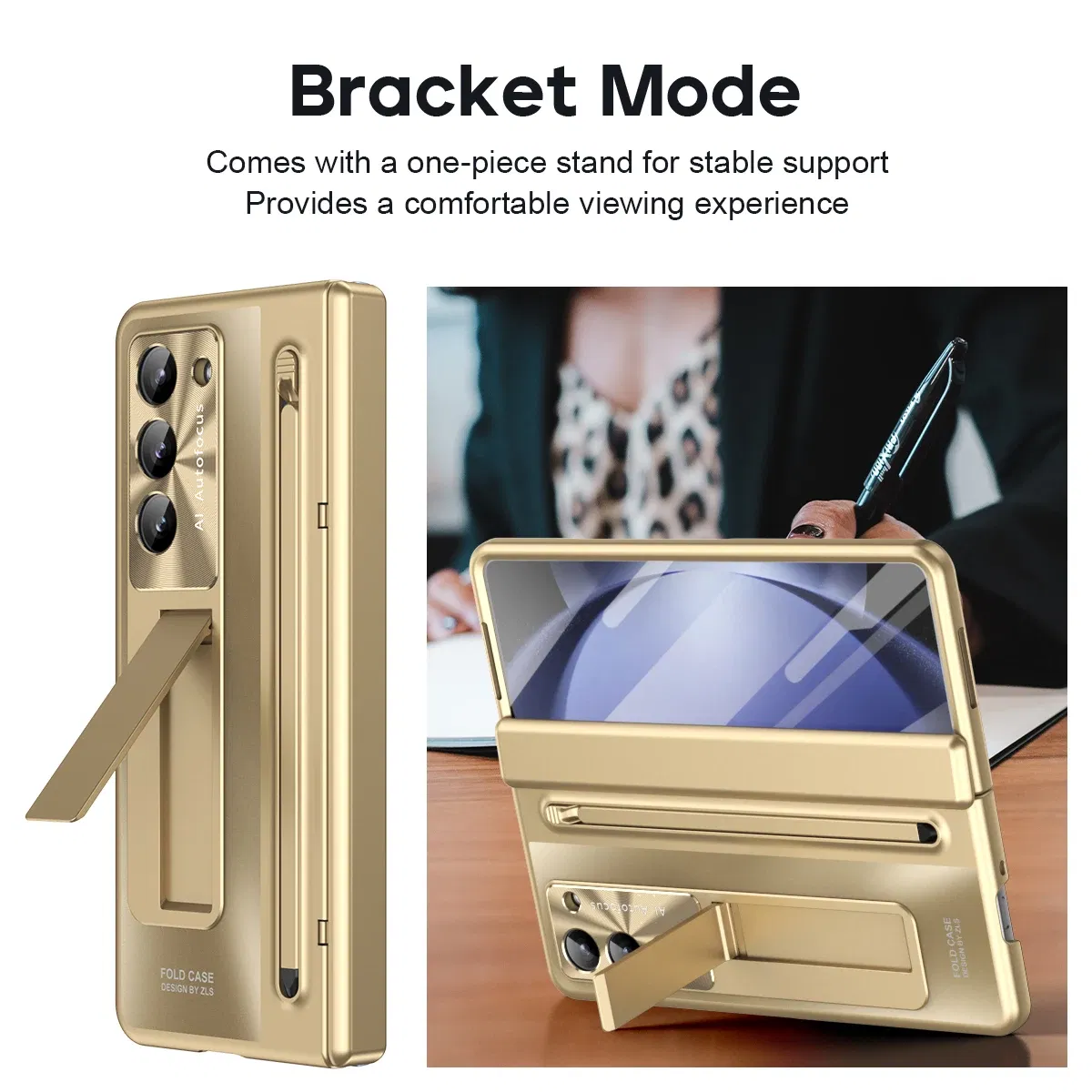 Color: Black, Material: ABS - With Touch Pen For Samsung Galaxy Z Fold 6 5 4 Case Hinge Armor Shockproof Magnetic Kickstand 360 Full Protection Folding Cover