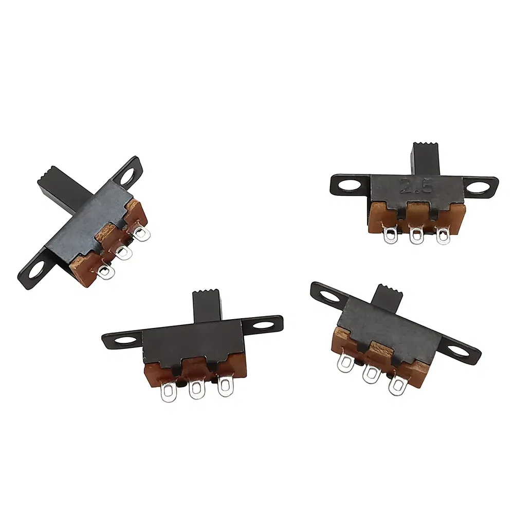 Color: black - 10Pcs SS12F15 Toggle Switch 3 Pin 1P2T SPDT Slide Switch 50V 0.5A Handle High 3mm 4mm 5mm 6mm