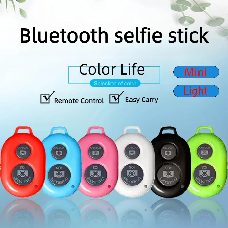 Color: Gold - Smartphone Bluetooth Shutter Release Wireless Remote Control Mobile Phone for iPhone 15 14 Huawei Samsung Xiaomi HTC Vivo Selfie