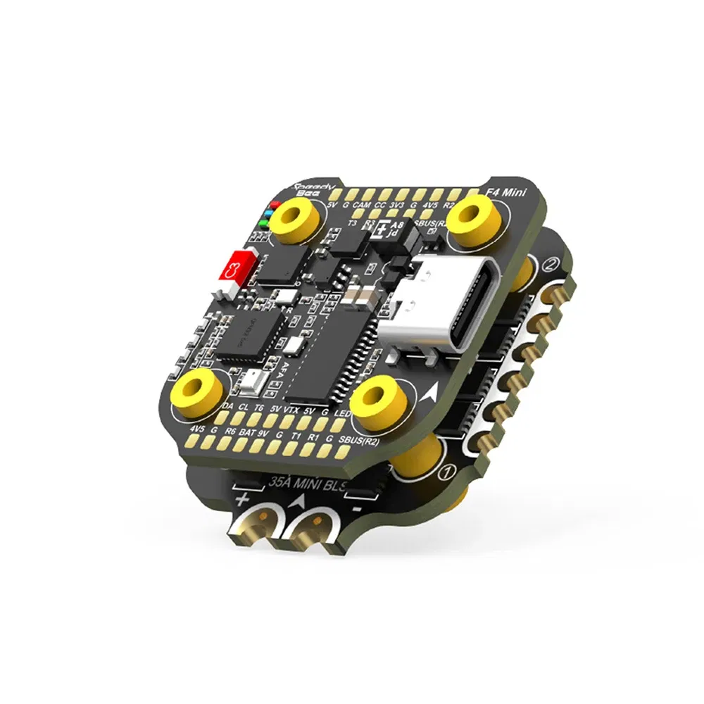 Color: Yellow - SpeedyBee F405 Mini Stack Flight Controller FC BLS 35A V2 3-6S 20x20 4-in-1 ESC Dual BECs for RC FPV Racing Drone