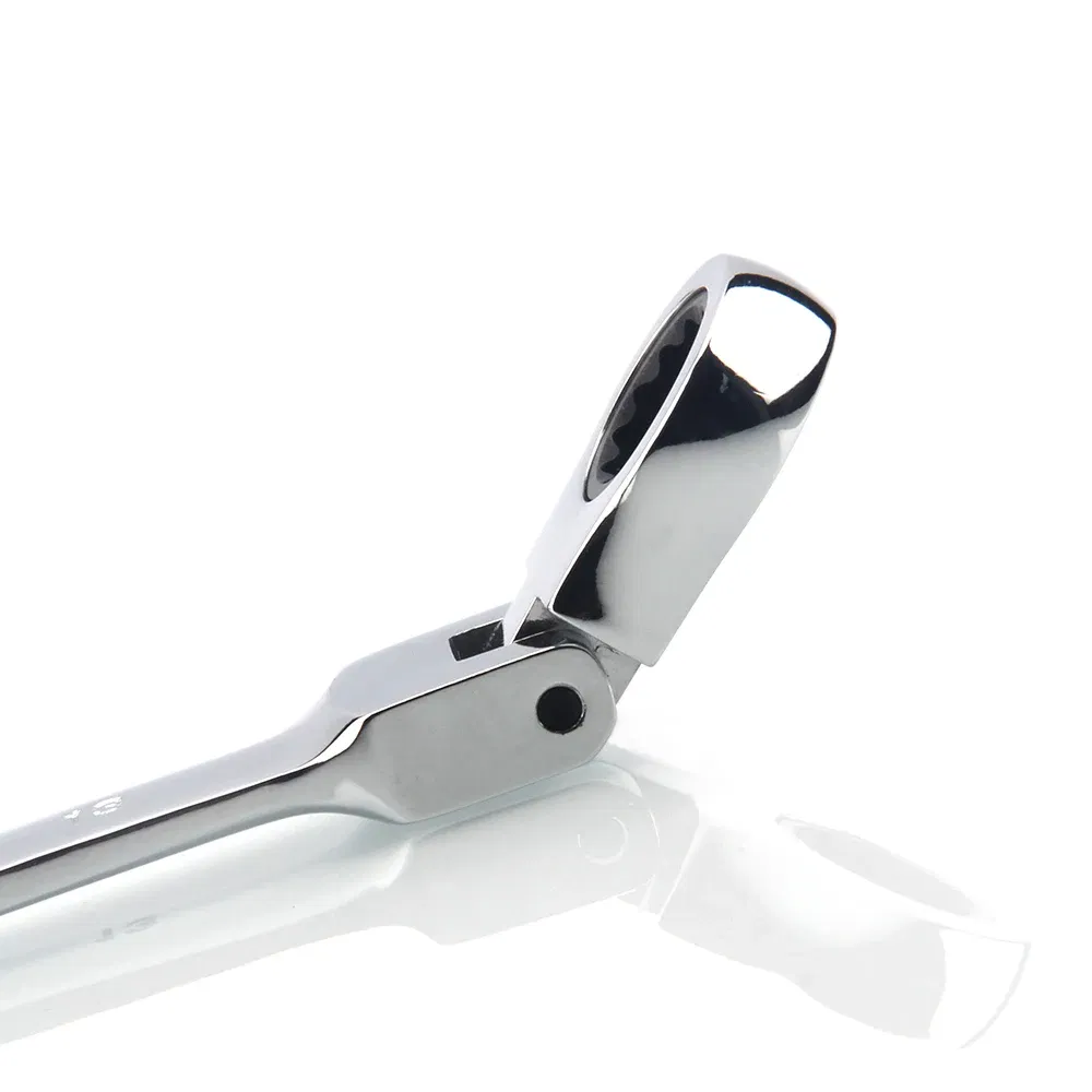 Color: grey - 1pc Ratchet Wrench of Keys Spanner Hand Tool 72-Tooth Ratcheting Flexible Head Mirror Finish