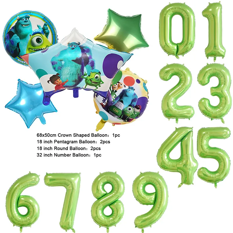 Color: DARK GRAY, Capacity: 700ml - Monsters University Monsters, Inc. Theme Birthday Party Decoration Metallic Gem Shaped Balloon Crown Shaped Balloon Baby Shower