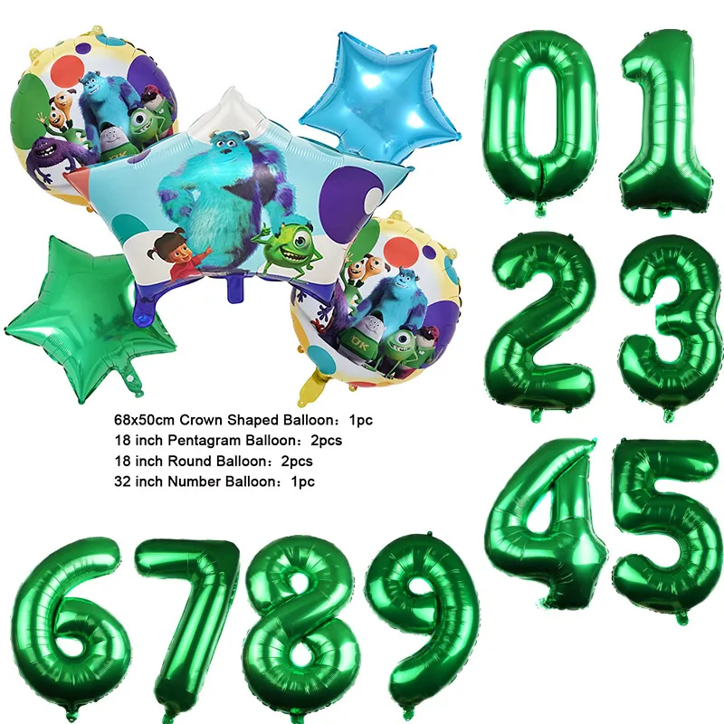 Color: DARK GRAY, Capacity: 700ml - Monsters University Monsters, Inc. Theme Birthday Party Decoration Metallic Gem Shaped Balloon Crown Shaped Balloon Baby Shower