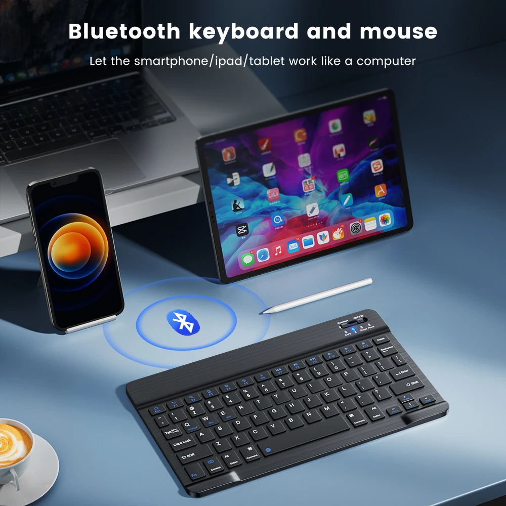Color: Blue - Wireless Keyboard Bluetooth-compatible Keyboard For Android IOS Windows Mini 78-Key Gaming Keybaord for PC iPad Tablet Keyboard
