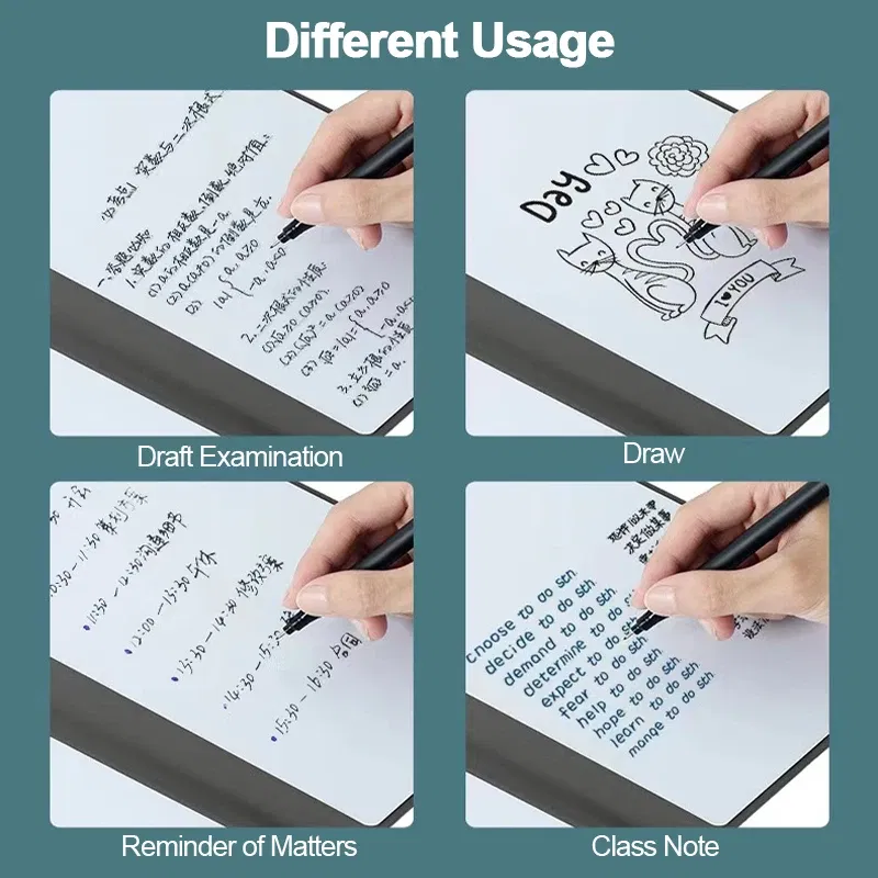 Color: Option 3 - Erasable Whiteboard Notebook A5 Leather Portable Drafting Notebook Writing Board Desktop Memo Pad