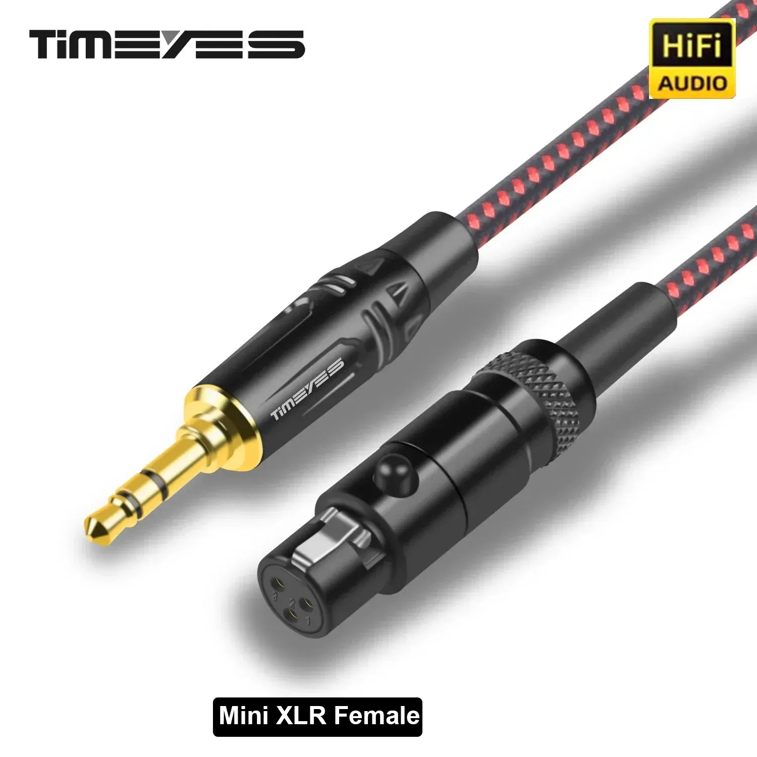 Color: Black, Length: 11m - TIMEYES 3.5mm To Mini XLR Female Stereo Audio Cable 1/8 Inch TRS To 3-pin Mini XLR Female Headphones Audio Cable