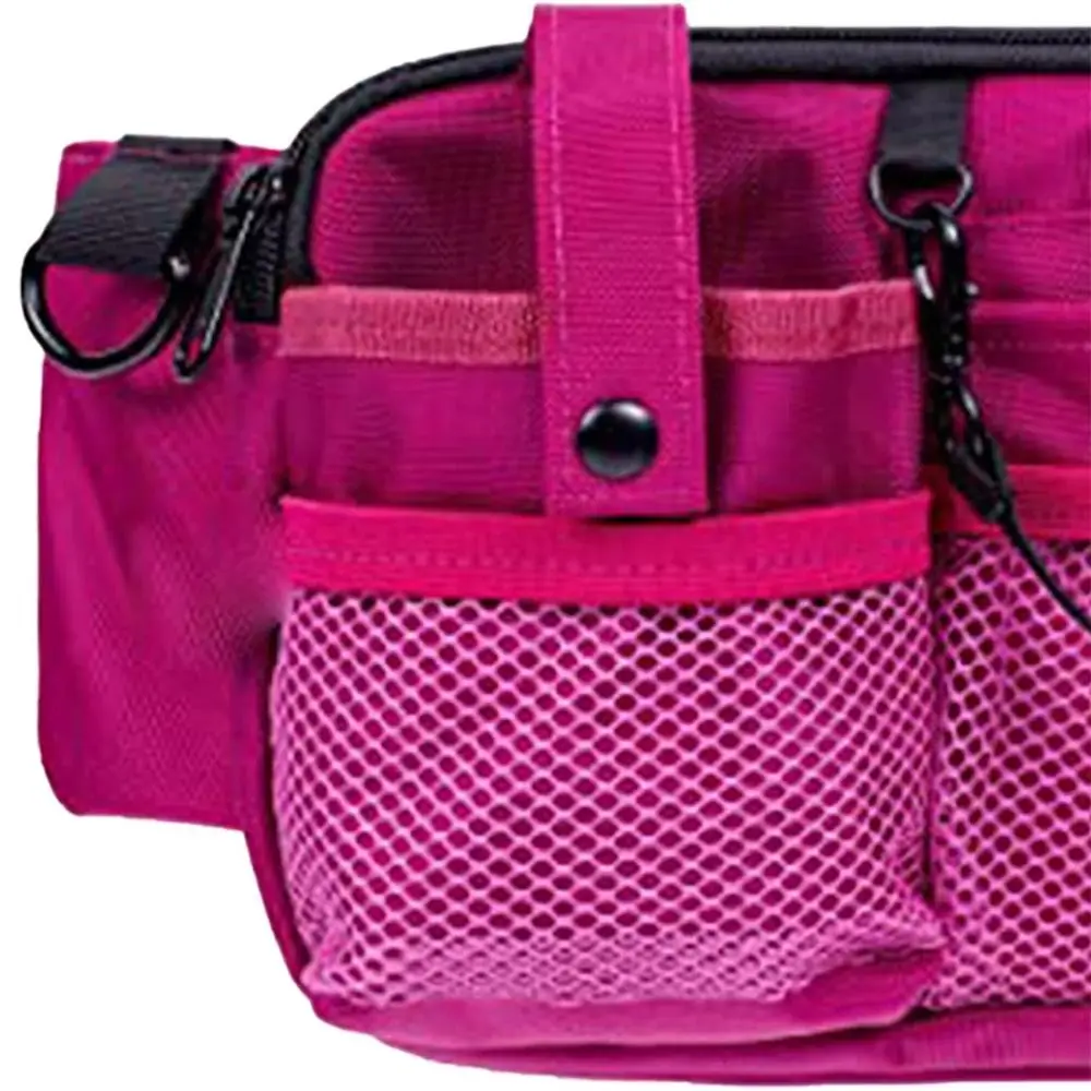 Color: Brown - Adjustable Nurse Fanny Pack Portable Large Capacity Polyester Nurse Pouch Waist Bag Multi Compartment Pocket Belt Organizer