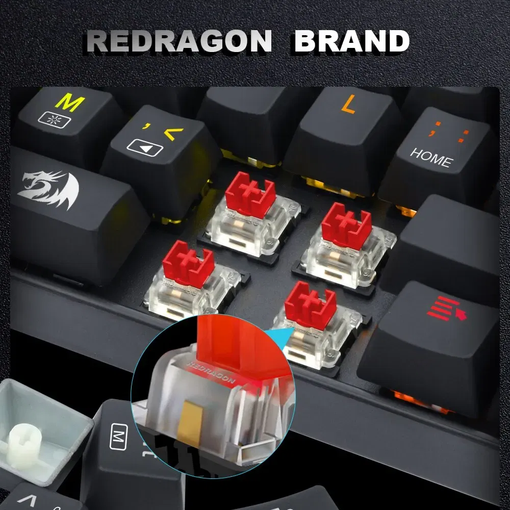 Color: BROWN, Axis Body: blue switch - REDRAGON SMD RGB MX Switch 3Pin Clicky Linear Tactile Silent Red Blue Black Brown Purple Switche For Backlit Mechanical Keyboard