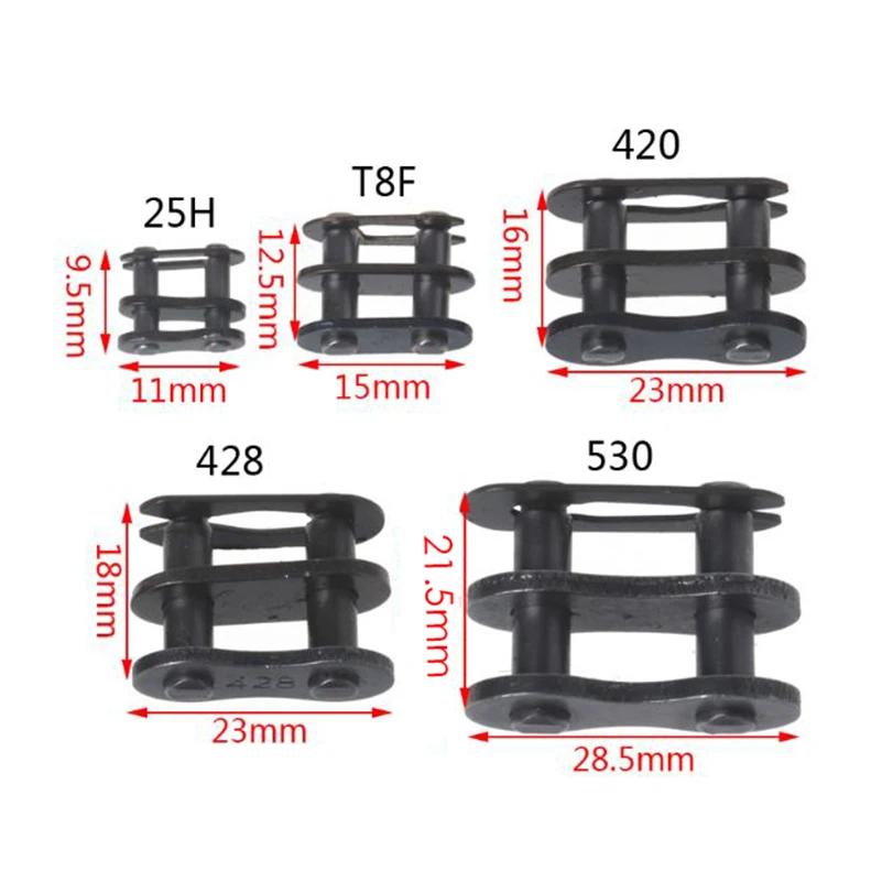 Color: Silver - 25h t8f 420 428 530 chain link master pocket dirt pit atv quad go kart and motorcycle gas scooter