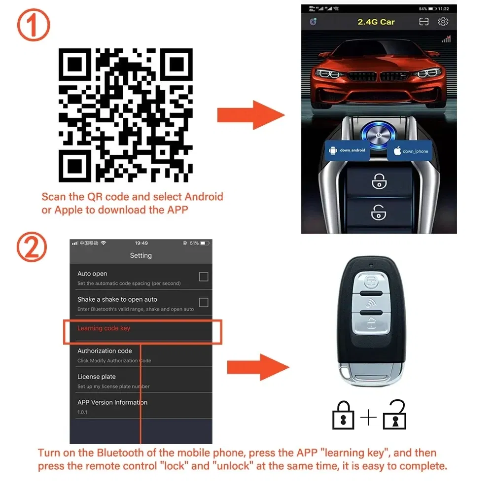 Color: Blue - Car Intelligent Security Protection Universal Auto Start Stop System Remote Control Engine Ignition Kit Keyless Entry Autostart