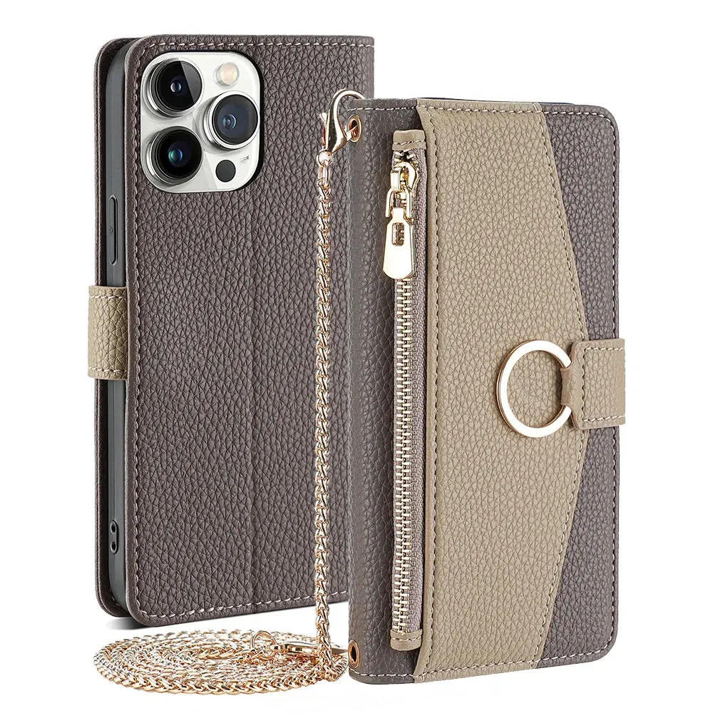 Color: Beige, Compatibility by Model: Galaxy A06 - Leather Phone Case for SAMSUNG Galaxy A05 A06 A16 A15 A36 A56 A26 5G Crossbody Wallet Case Flip Mirror Cover with Long Lanyard