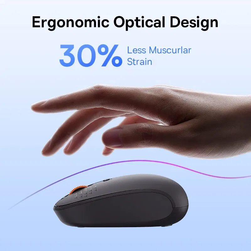 Color: WHITE - Baseus Mouse Bluetooth Wireless Computer 1600DPI Silent Mouse with 2.4GHz USB Nano Receiver for PC MacBook Tablet Laptop Mouse