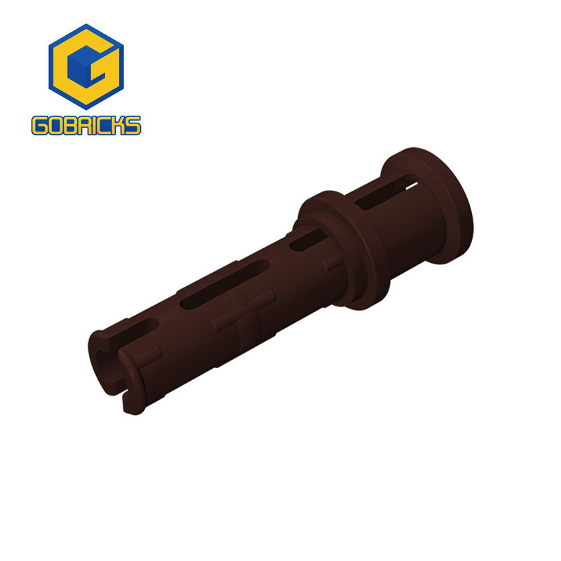 Color: Dark Red - Gobricks 10PCS Bricks Technical Pin 3L with Friction Ridges Lengthwise and Stop Bush Compatible With 32054 Assembles Block