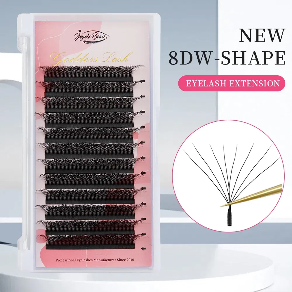 Color: Copper, Curl: C, Thickness: 0.07mm, Length: 13mm, Ships From: CHINA - Goddess 3D/4D/5D/6D/7D/8D W Shape lashes 4D Premade Fan Lash Extensions 0.07 C/D Curl Natural Soft High Quality Idividual Lashes