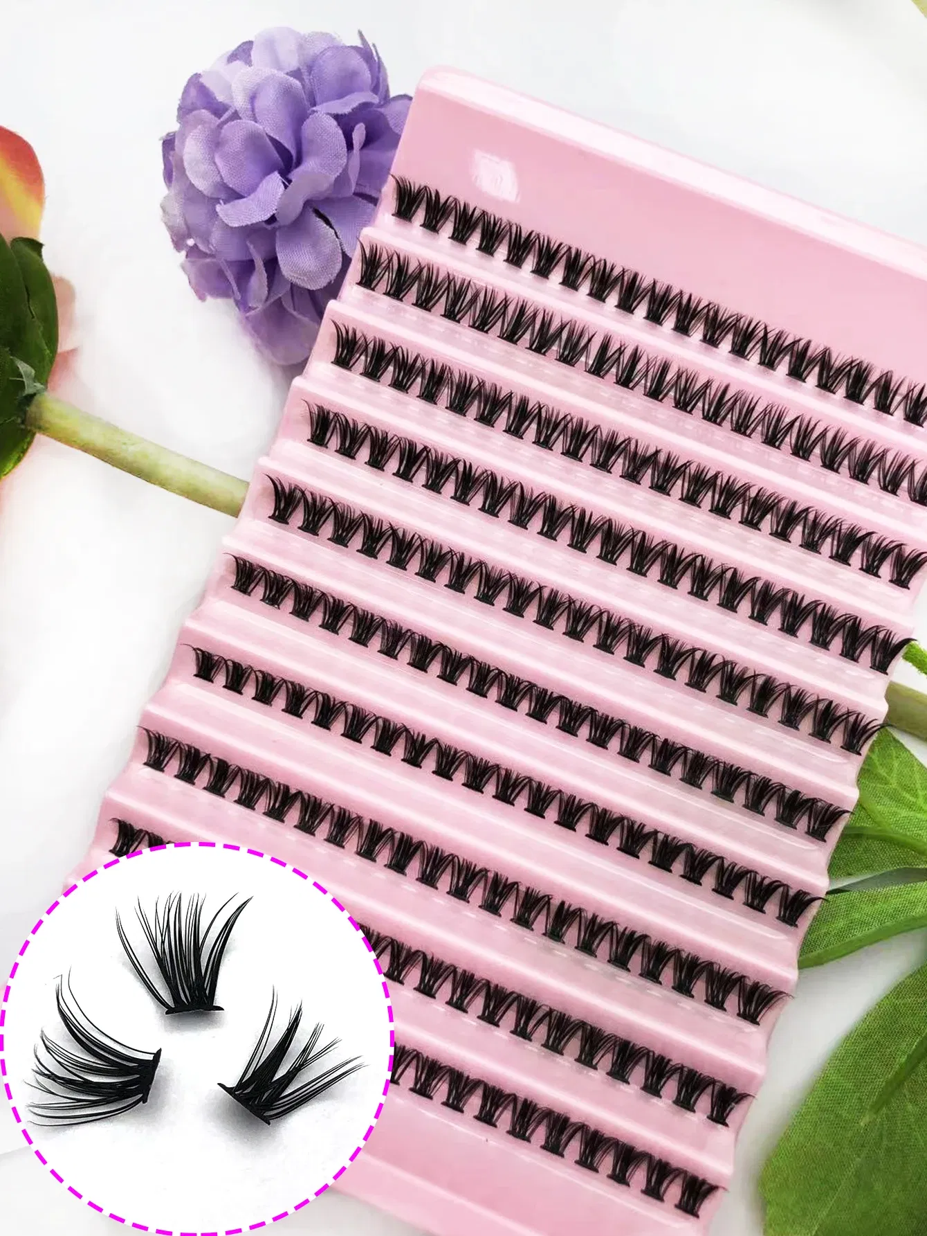 Thickness: 0.07mm, Curl: D, Color: Rose Red - DIY Large Capacity Hair, Natural and Thick Style, 30P/40P Can Be Matched at Will