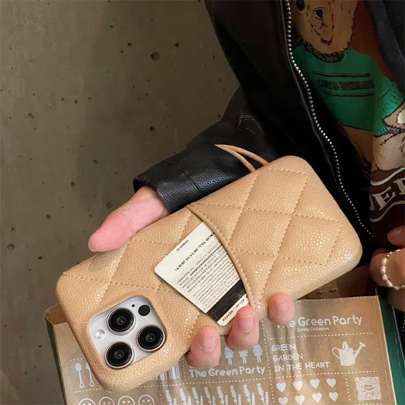 Color: SKY BLUE, Material: Microfiber - Luxury Lattice Pattern Leather Cover for IPhone 16 15 14 13 Pro Max Credit Card Slot Holder Purse Wallet Shockproof Phone Case