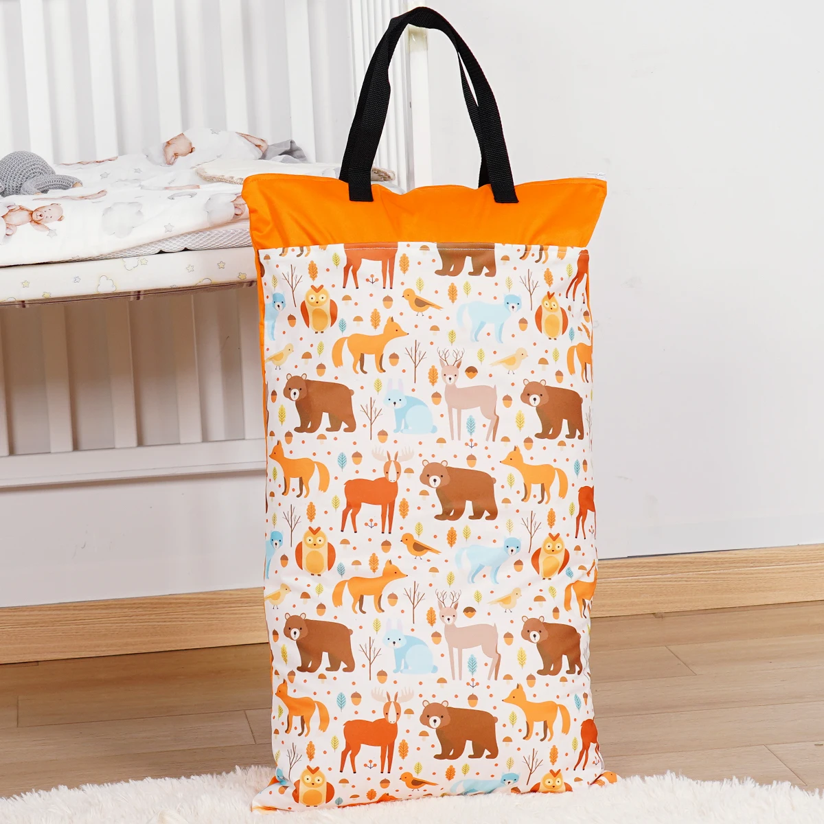 Color: Clear - Happyflute Reusable Hanging Wet Dry Cloth Diaper Bag With Double Zippered Pockets 40*70cm