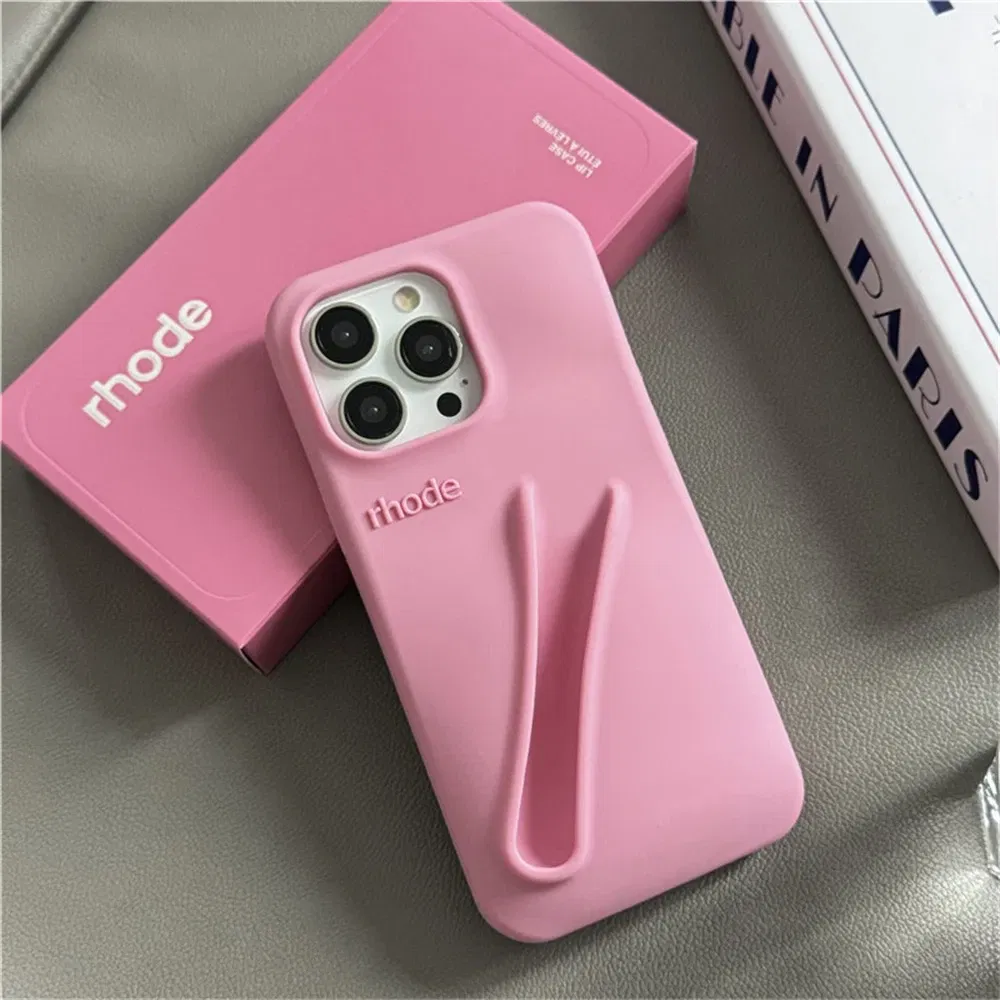 Color: black, Compatible-Phone Models: For iPhone 11 Pro Max - New Rhode Lipstick Soft Silicone Phone Case for iPhone 16 15 14 13 12 11 Pro Max Plus Portable Lip Gloss Holder Cover with Box