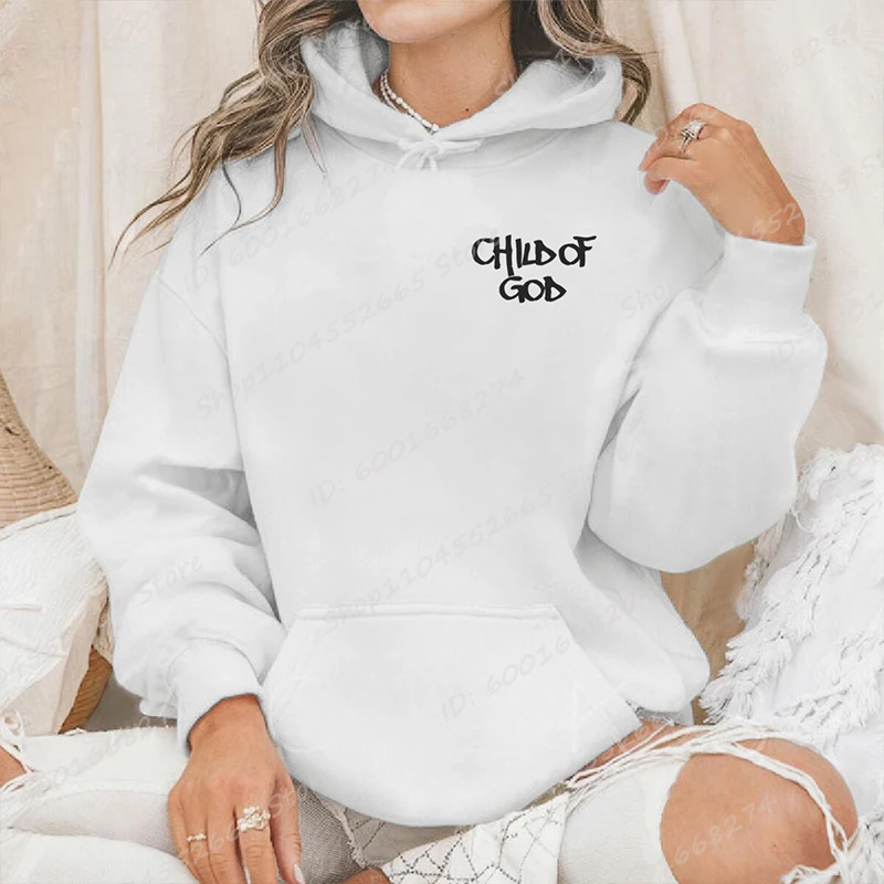 Color: DEEP BLUE, Size: XXS - I Am A God Child Letter Print Hoodies Christian God Sweatshirts Hooded Pullover Pray The Lord Sweatshirt Women's Clothing