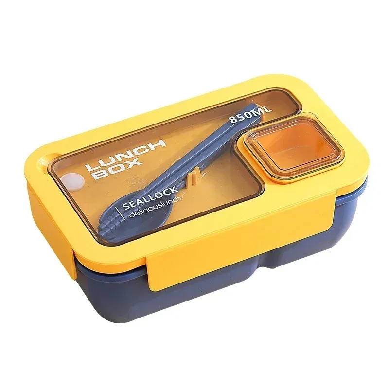 Color: black - Portable Lunch Box Lunch Bags for Children School Office Bento Box with Tableware Thermal Bag Complete Kit Microwavable Heating