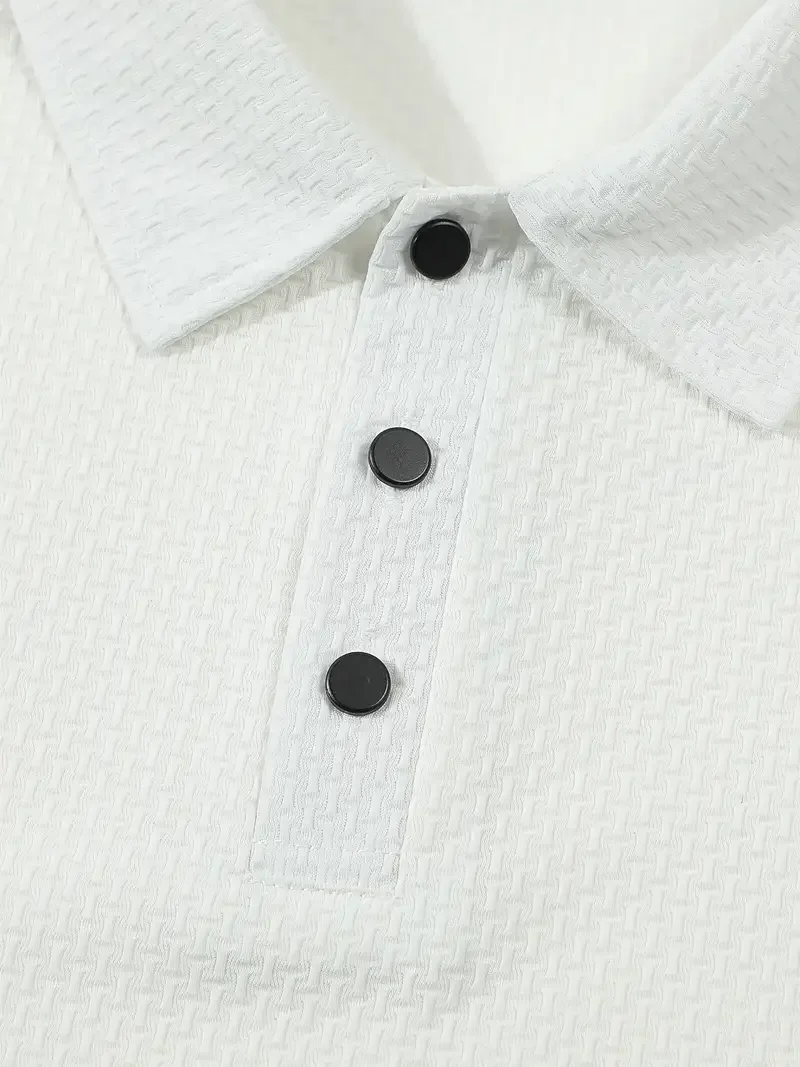 Color: green, Size: M - Classic men's casual POLO shirt soft and breathable MILAN pattern quick-drying top T-shirt