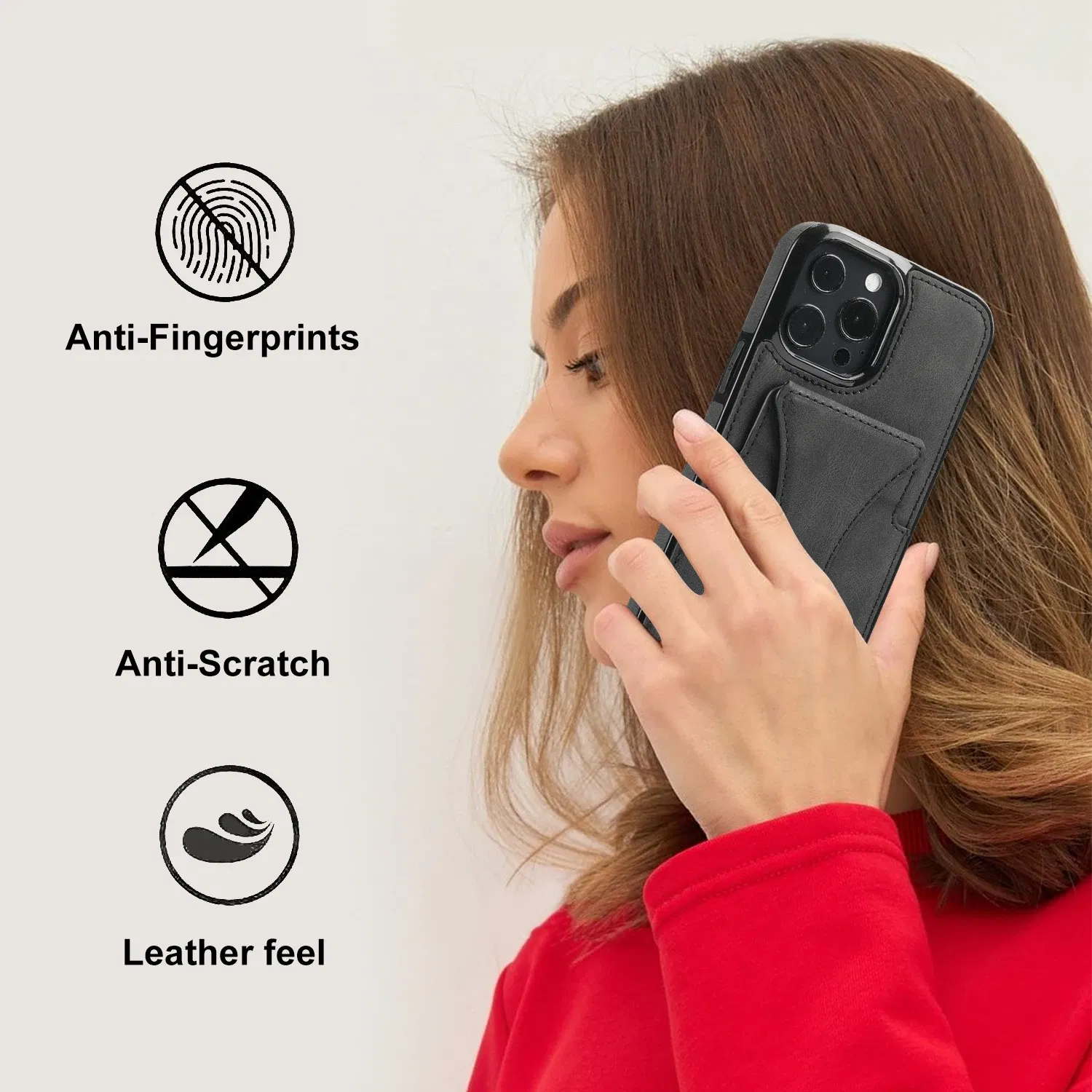 Color: Brown, Material: CANVAS - For iPhone 16 Pro Max Plus Case 2024 With Magnetic Leather Kickstand Card Slot Wallet Back Cover Protection Shockproof Coque