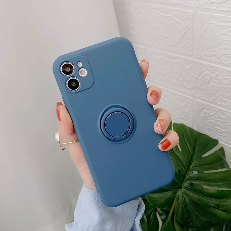 Color: PURPLE, Compatible-Phone Models: For iPhone 13 Pro, Ships From: CN - With Ring Holder Shockproof Case For IPhone 16 15 14 13 12 11 Pro Max Silicone TPU Soft Back Cover