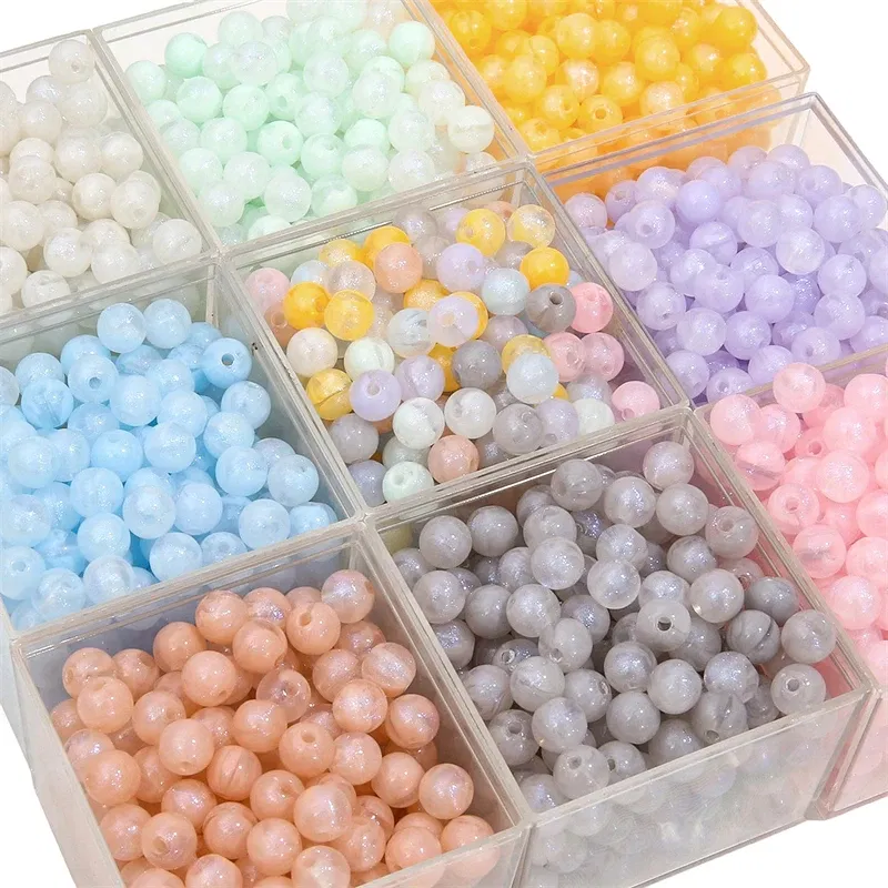 Color: Red, Ships From: CN - 20/50pcs 8/12mm Acrylic Round Pearl Luster Beads for Earring Necklace Keychain DIY Jewelry Making