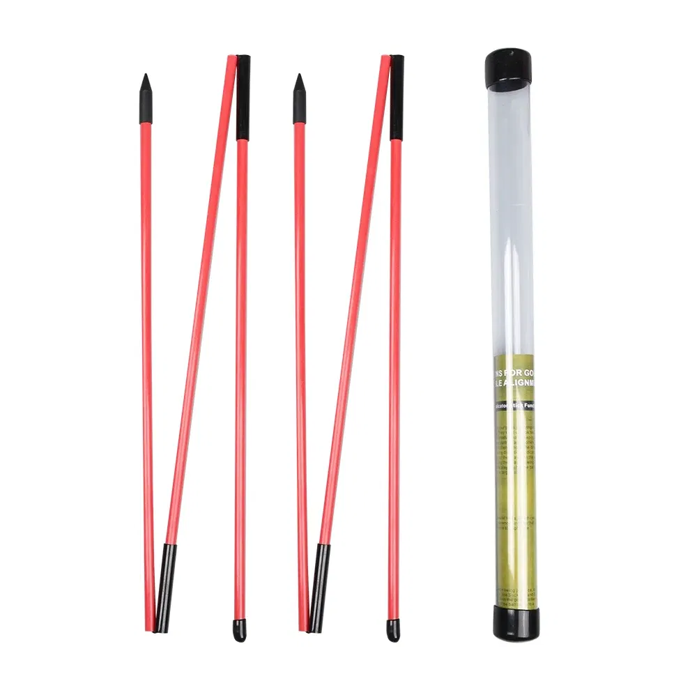 Color: Red - 6 Colors Golf Alignment Sticks Collapsible Golf Practice Rods Putter Green Trainer Tools Golf Swing Training Tool