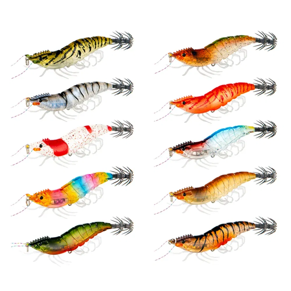Color: Light green, Size: 80mm - ILURE Squid Bait Squid Jigs Horizontal Luminous Webfoot Octopus Egi Lure Wobbler Artificial Hard Bait Cuttlefish Hook Tackle